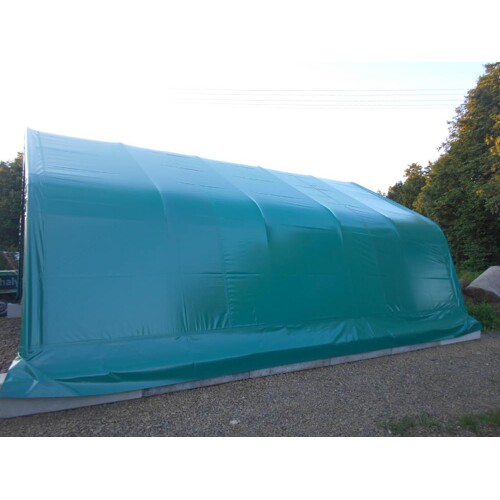 Plachtová hala 208016DP 6,1m x 24,4m x 4,88m - 900g PVC VOJ. ZELENÁ - dvojitá konstrukce