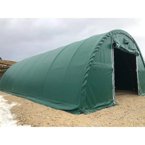 Plachtová hala 9,15 x 40 x 4,5 - 900g/m2 + naviják - VOJ. ZELENÁ