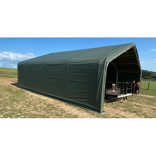 266017DP - Plachtová hala - 8m x 18,3m x 5,18m - VOJENSKÁ ZELENÁ