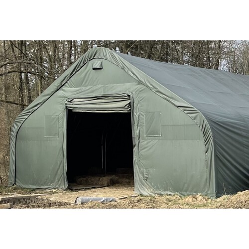 Plachtová hala - 12,2m x 30,5m x 6,4m - 4010021DP - VOJENSKÁ ZELENÁ