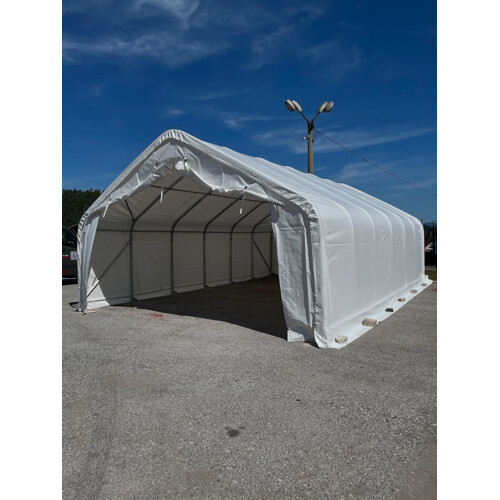 Plachtová hala SP202512P - 6,1m x 7,62m x 3,66m - BÍLÁ