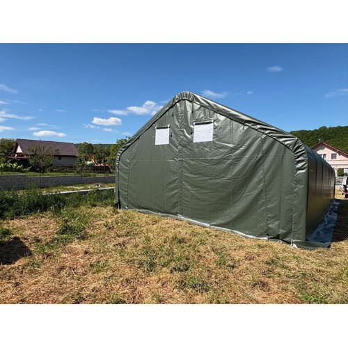 Plachtová hala SP203512P - 6,1m x 10,67m x 3,66m - VOJENSKÁ ZELENÁ