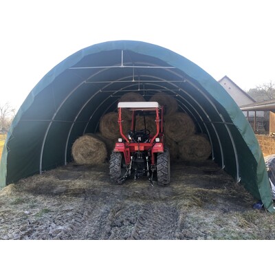 202412 R - Plachtová hala 6,1 x 7,3 x 3,66 m - Vojenská zelená