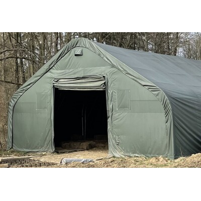 Plachtová hala - 12,2m x 15,25m x 6,4m - 405021DP - VOJENSKÁ ZELENÁ