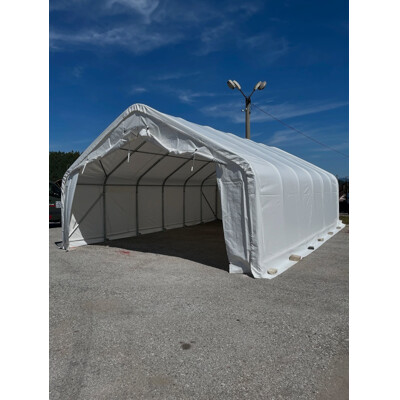 Plachtová hala SP202512P - 6,1m x 7,62m x 3,66m - BÍLÁ
