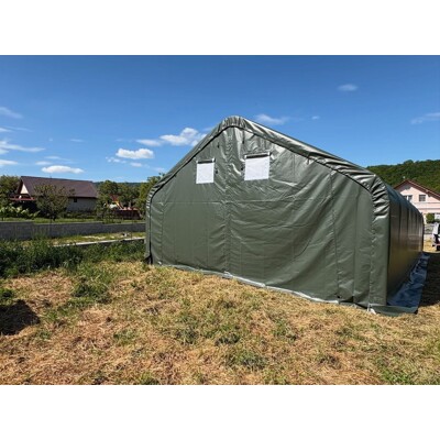 Plachtová hala SP203512P - 6,1m x 10,67m x 3,66m - VOJENSKÁ ZELENÁ